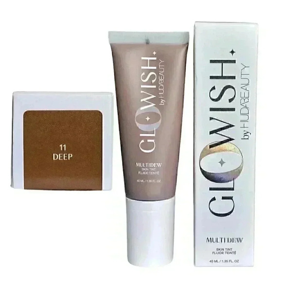 HUDA BEAUTY GloWish Multidew Skin Tint Foundation 11 DEEP NEW - Picture 1 of 1
